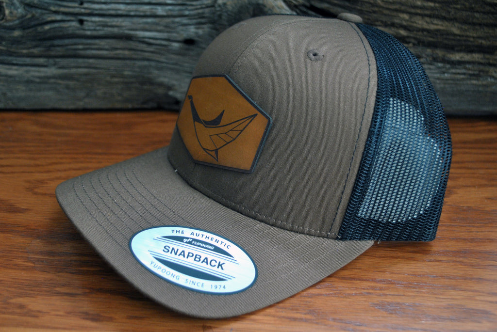 PVS GAME CALLS  leather patch hat - Brown mesh back