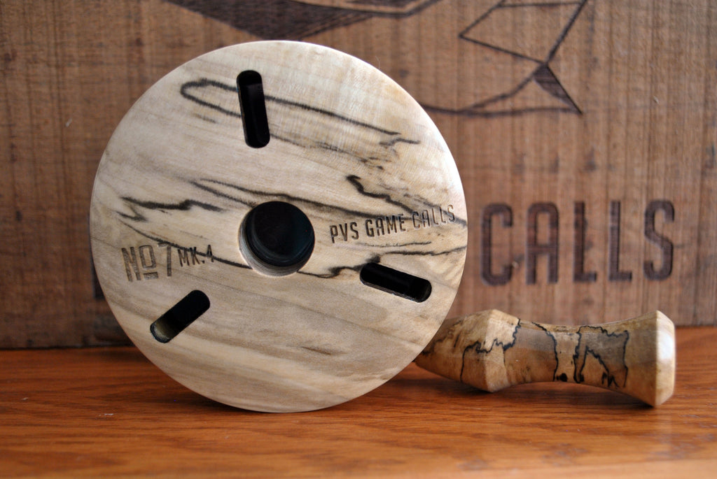 N0.7 Turkey Pot Call. Slate Over Glass - Spalted Maple