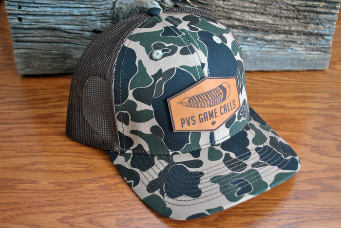 Limited Edition - Old school duck camo snapback with leather patch