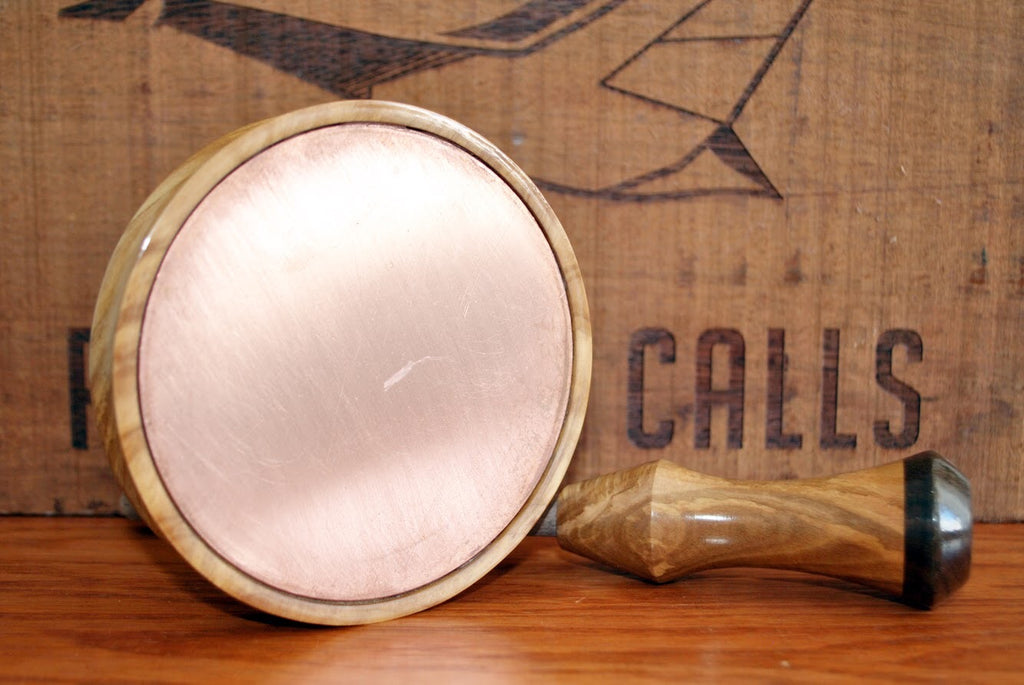 N0.7 Turkey Pot Call. Copper over Glass -  Plain Maple - Oil finish